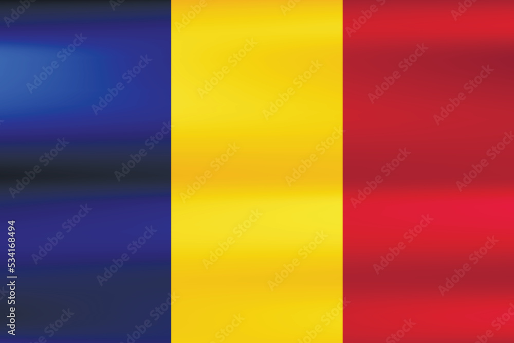 Flag of Romania. Romanian national symbol in official colors. Template icon. Abstract vector background