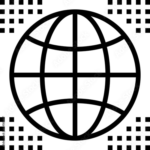 glob modern line style icon photo