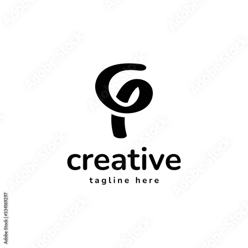 simple and unique GP or PG letter logo design