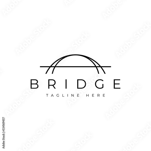 modern line bridge structure logo design