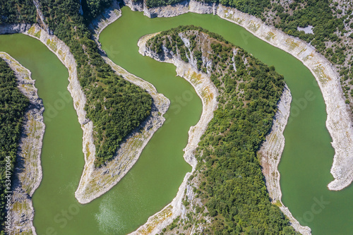 Meanders of Uvac river in Serbia photo