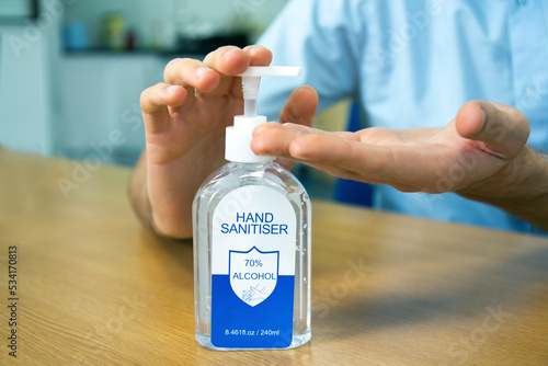 Person using hand sanitizer  sanitise  virus  clean 
