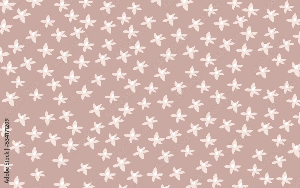 Seamless pattern with flowers on pink background. Nursery's room wall art. Vector illustration. Design for greeting cards, prints, postcards, fabric Seamless pattern with flowers on pink background. Nursery's room wall art. Vector illustration. Design for greeting cards, prints, postcards, fabric