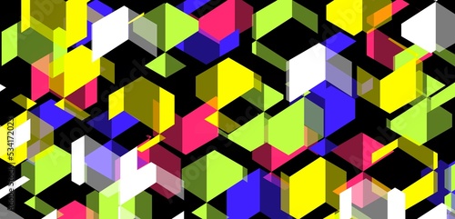 Colorful 3d rectangles art background