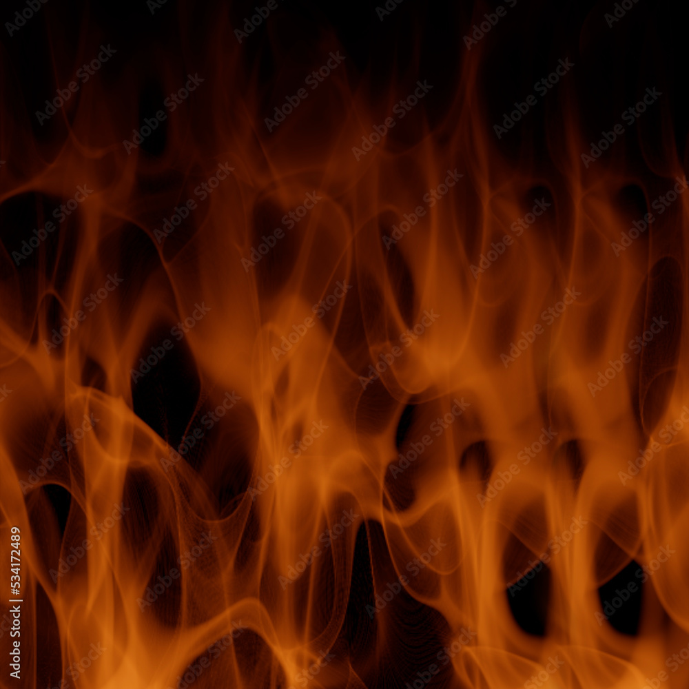 Fire in the dark. Flame background, 3d illustration. Fire in the dark. Flame background, 3d illustration.