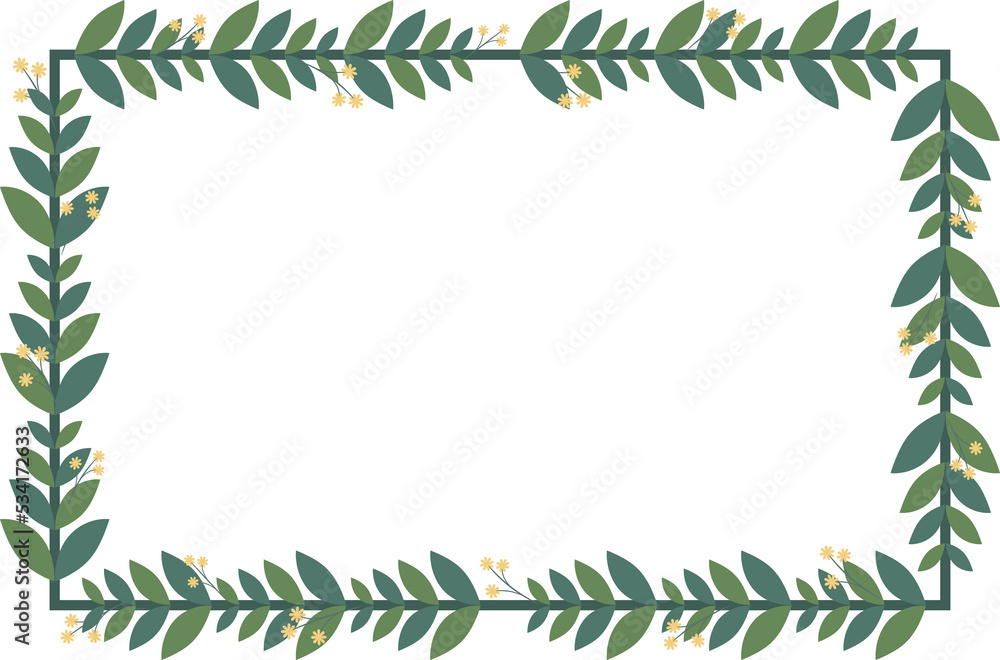 Leaf Rectangle Border Frame Leaf Rectangle Border Frame