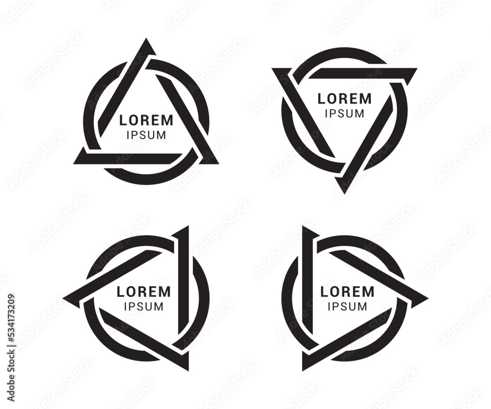 triangle and circle icon or logo isolated sign symbol design vector illustration high quality black style