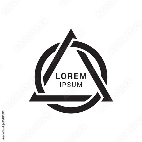 triangle and circle icon or logo isolated sign symbol design vector illustration high quality black style