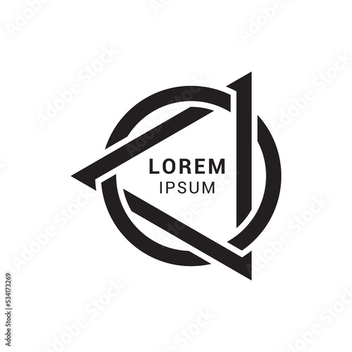 triangle and circle icon or logo isolated sign symbol design vector illustration high quality black style