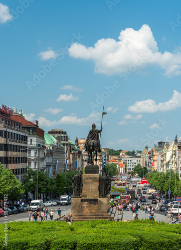 Vaclavske namesti square in Prague city in Czech republic