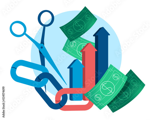 Symbols of financial growth and economic development. 