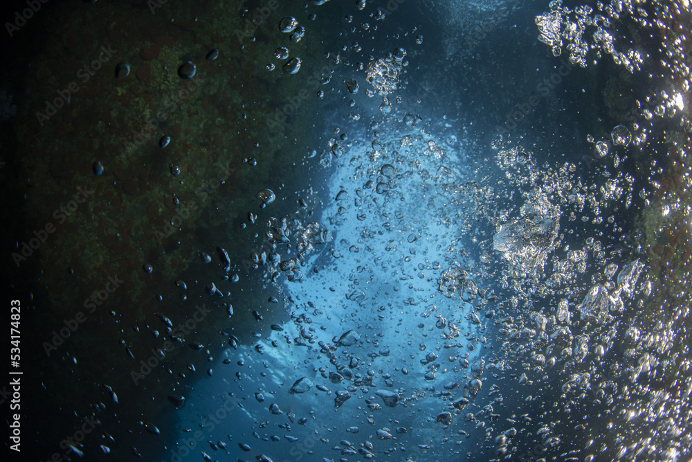gas bubbles underwater pipeline gas leaking like the nord stream Stock Photo Adobe Stock