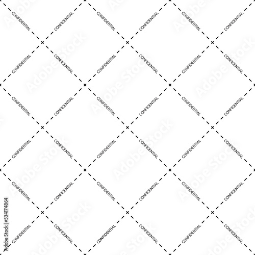Confidential watermark seamless pattern. Vector illustration. photo