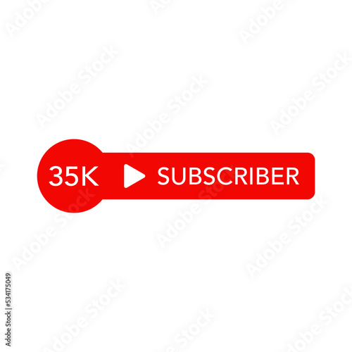 35K subscribers. Subscribe button. Vector graphics © Maryna