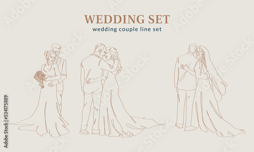 Wedding couple line set
