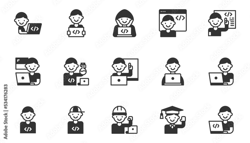 kids coding icon vector, computer,programming, development, student