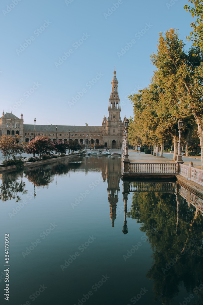 sunset over the river sevilla spain summer sun blue hour sunrise old building classic style city 