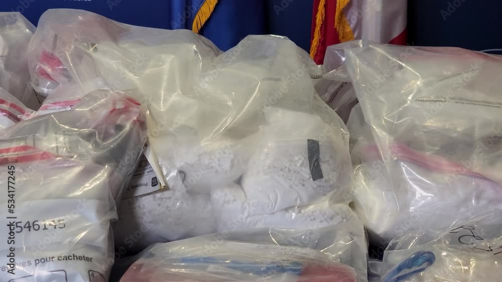 DEA confiscated enormous amount of illegal drugs from Cartel, close up view DEA confiscated enormous amount of illegal drugs from Cartel, close up view