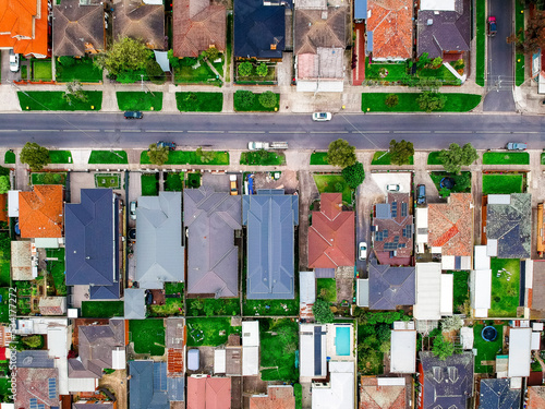 Photography Construction of Brick Veneer town houses in Melbourne Victoria Australian Suburb