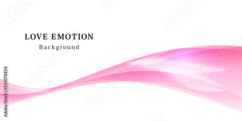 ピンク色の曲線、ラブエモーション、愛情の抽象的なベクターイラスト背景素材