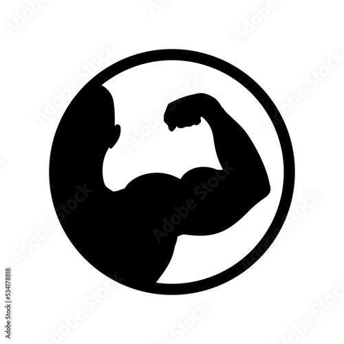 Biceps Icon Vector or Bicep Icon Vector on White Background. Muscle icon. Strong icon. Vector concept illustration for design. Strong hand graphic icon. Bodybuilding and fitness symbol.