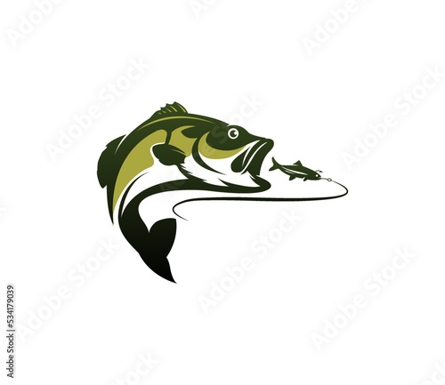 Bass Fishing Logo – Largemouth Bass Catching Lure