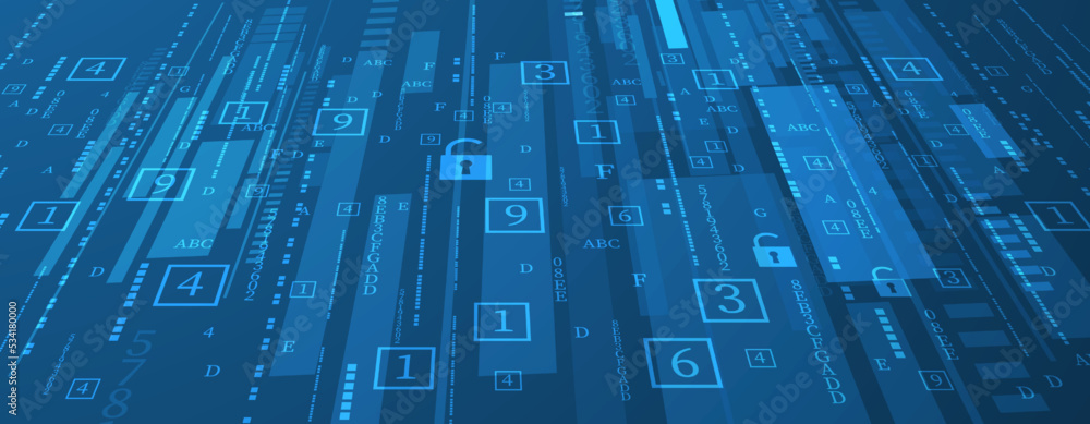 Obraz premium internet digital security technology concept for business background. Lock on circuit board