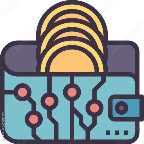 digital modern line style icon