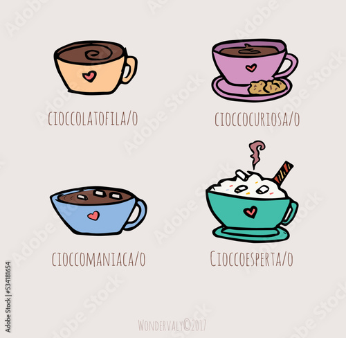 hot chocolate vector illustration autumn mug fall lovers