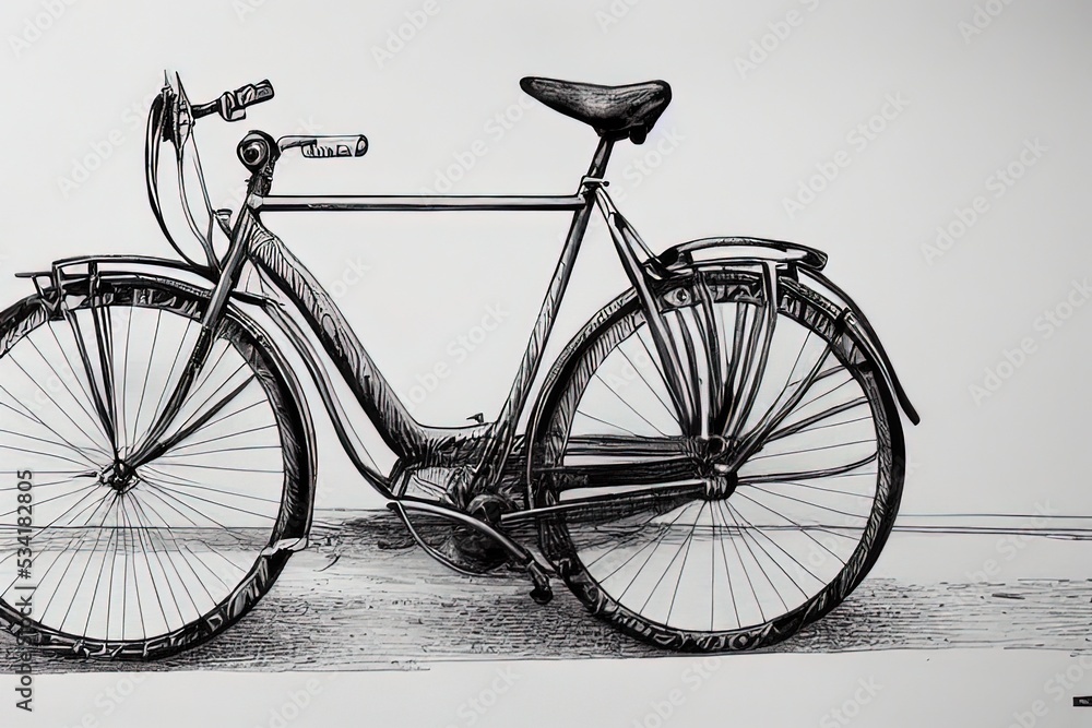 Vintage bicycle line art
