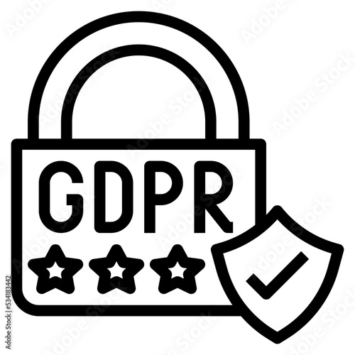 gdpr modern line style icon