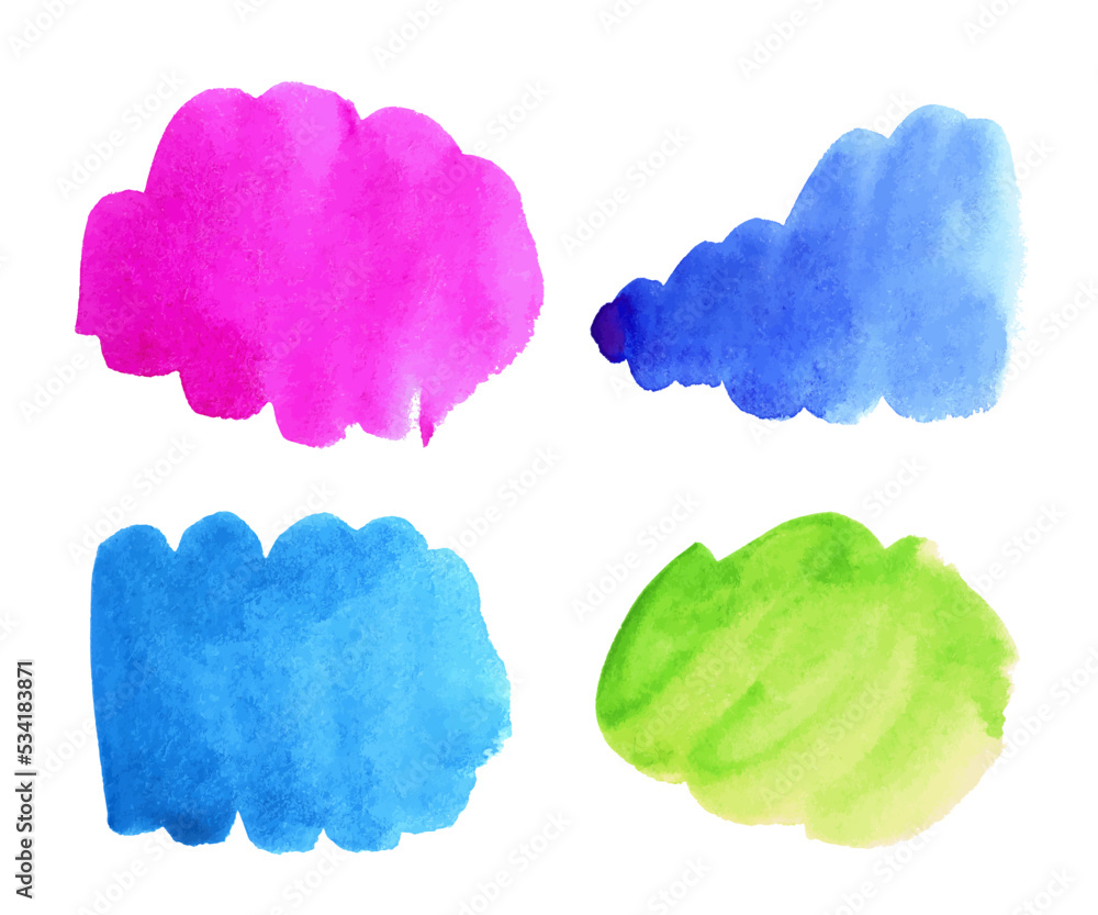 Hand drawn watercolor spots for logo or text. Vector watercolor set	