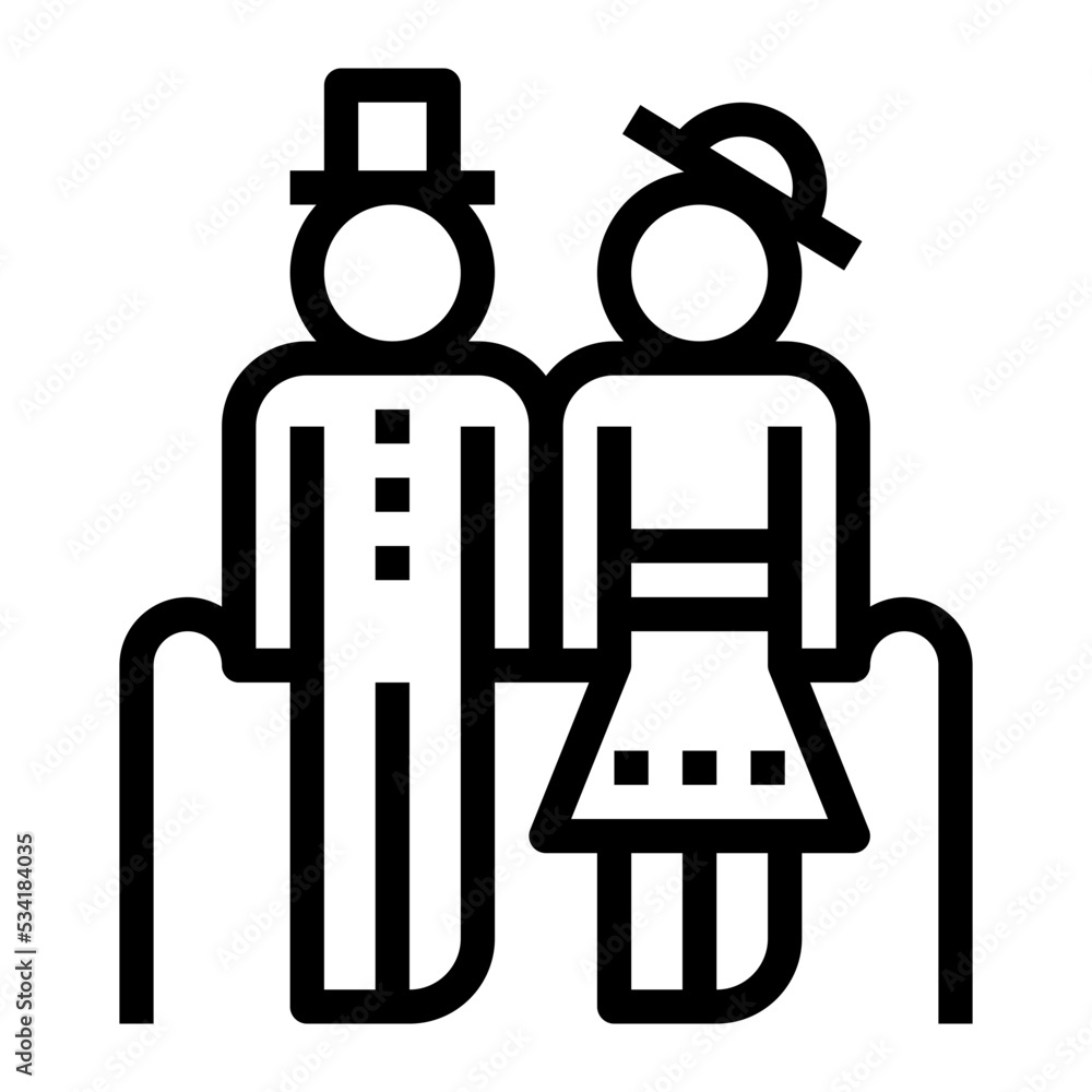 eldery modern line style icon eldery modern line style icon