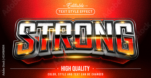 Editable text style effect - Strong text style theme.