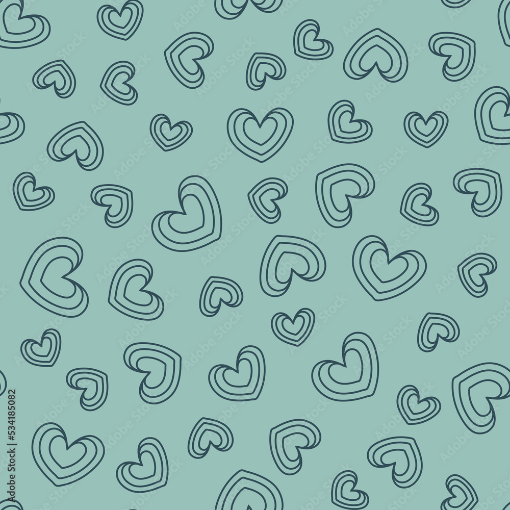 Hand drawn doodle hearts seamless pattern. Hand drawn doodle hearts seamless pattern.