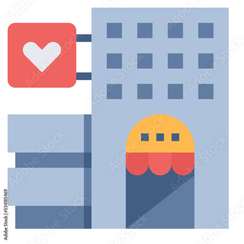 hotel modern line style icon