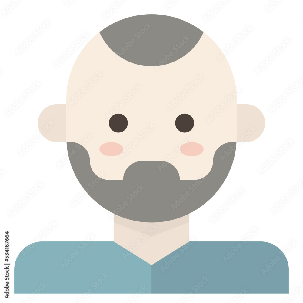 beard modern line style icon
