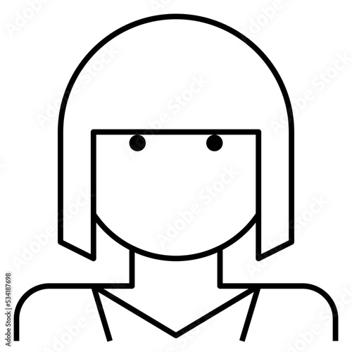 bangs modern line style icon