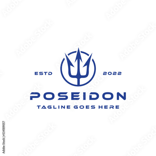 poseidon Logo vector design graphic emblem
