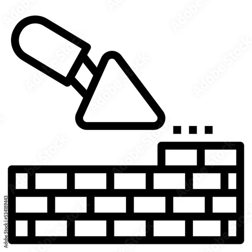 bricklaying modern line style icon