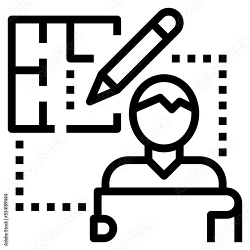 architect modern line style icon