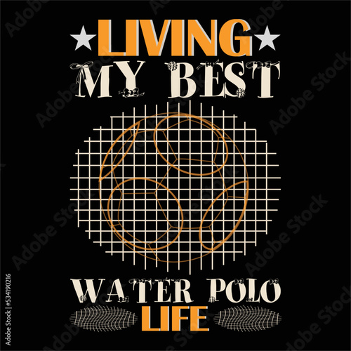best happy water polo t shirt design vector