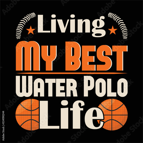 best happy water polo t shirt design vector