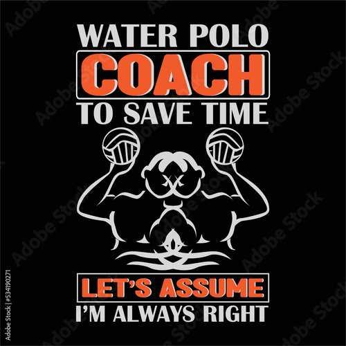 best happy water polo t shirt design vector