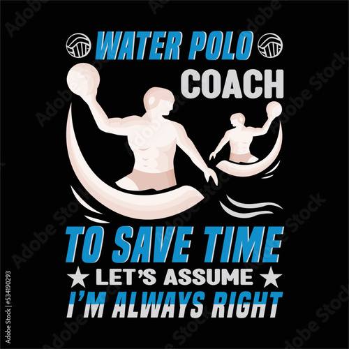 best happy water polo t shirt design vector