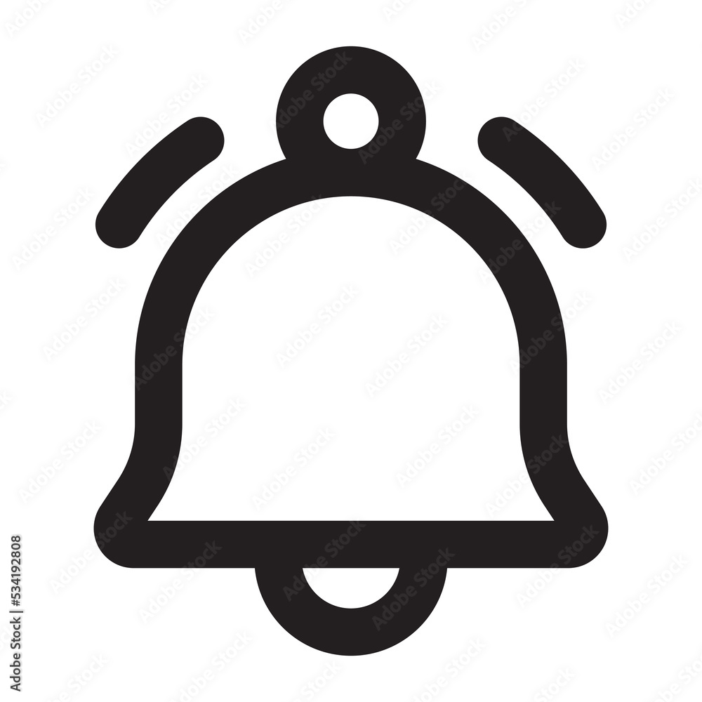 Notification line icon. Bell or alarm Social Media element Vector illustration Notification line icon. Bell or alarm Social Media element Vector illustration