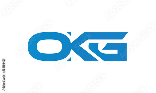 OKG monogram linked letters, creative typography logo icon