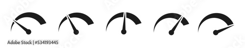 Speedometer simple icon set. Indicator concept