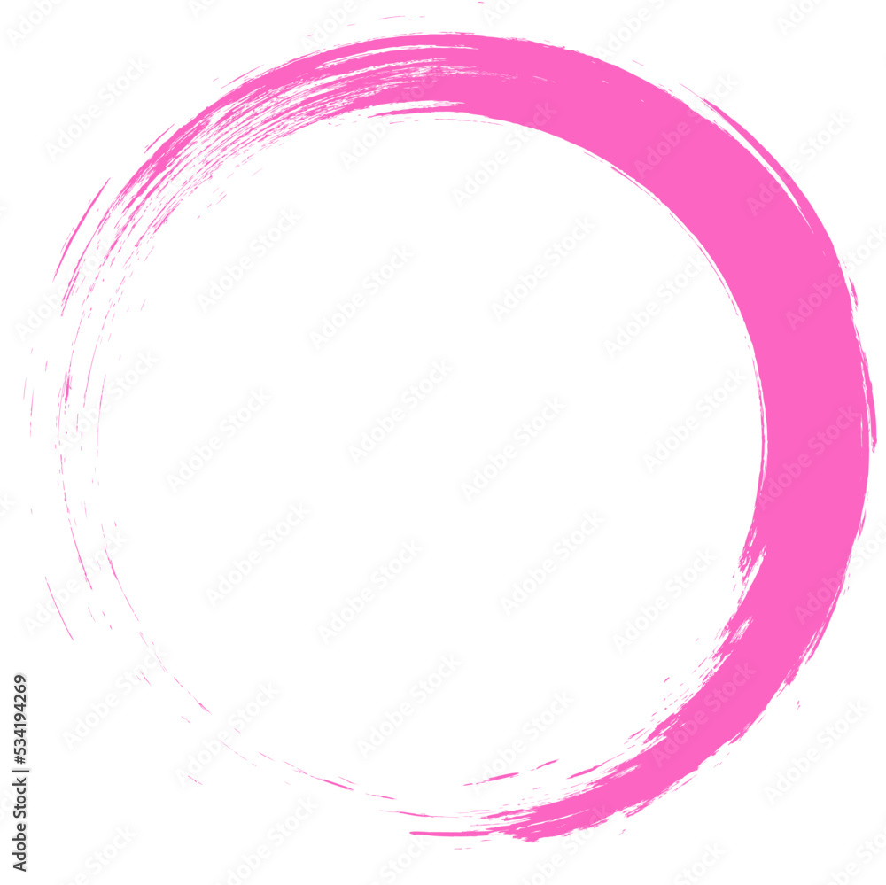 Pink circle brush stroke vector isolated on white background. Pink enso zen circle brush stroke. For stamp, seal, ink and paintbrush design template. Grunge hand drawn circle shape, vector Pink circle brush stroke vector isolated on white background. Pink enso zen circle brush stroke. For stamp, seal, ink and paintbrush design template. Grunge hand drawn circle shape, vector