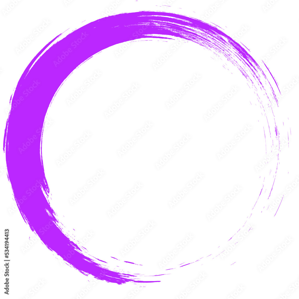 Violet circle brush stroke vector isolated on white background. Violet enso zen circle brush stroke. For stamp, seal, ink and paintbrush design template. Grunge hand drawn circle shape, vector Violet circle brush stroke vector isolated on white background. Violet enso zen circle brush stroke. For stamp, seal, ink and paintbrush design template. Grunge hand drawn circle shape, vector